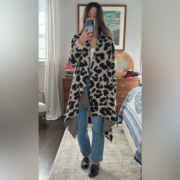Zadig & Voltaire Animal Print Cashmere Open Cardigan - Picture 1 of 9